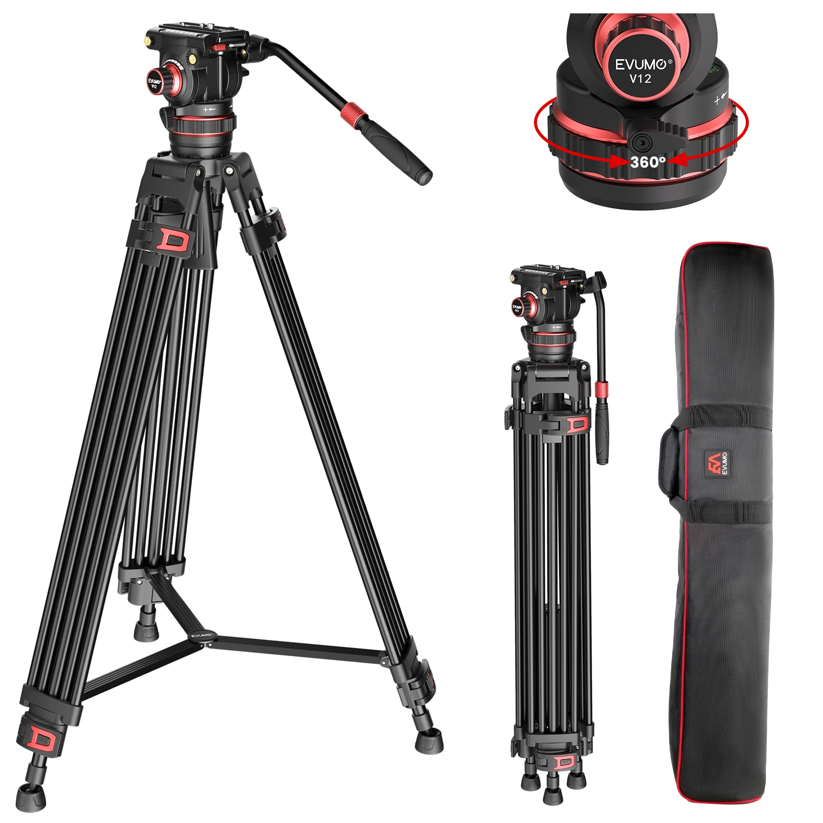 Heavy Equipment Video - EVUMO DF6 Professional Video Tripod Stand