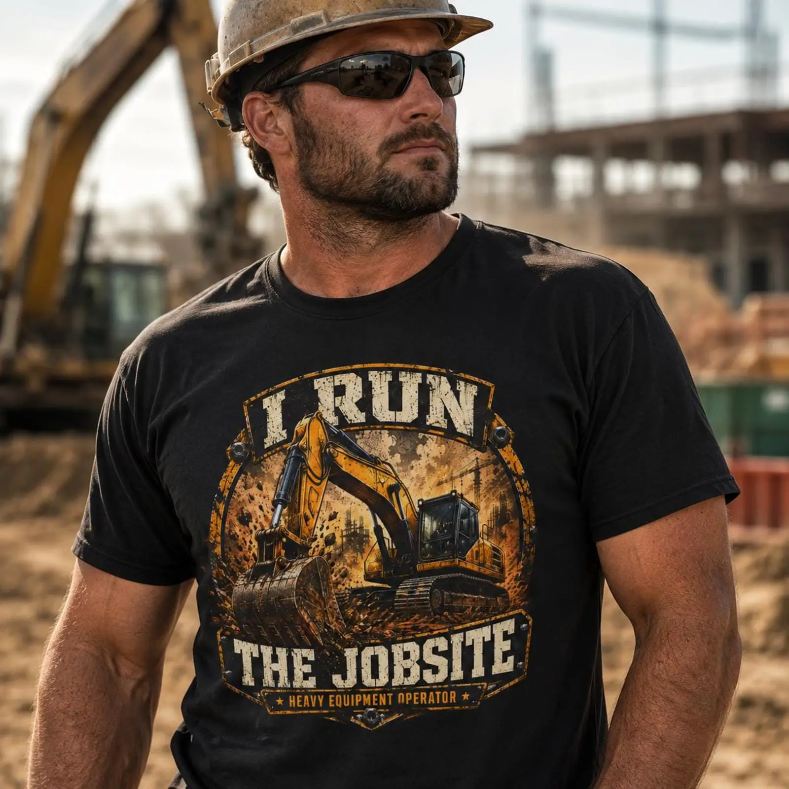 I Run The Jobsite T Shirt Heav - Heavy Equipment Operations のレビューと価格