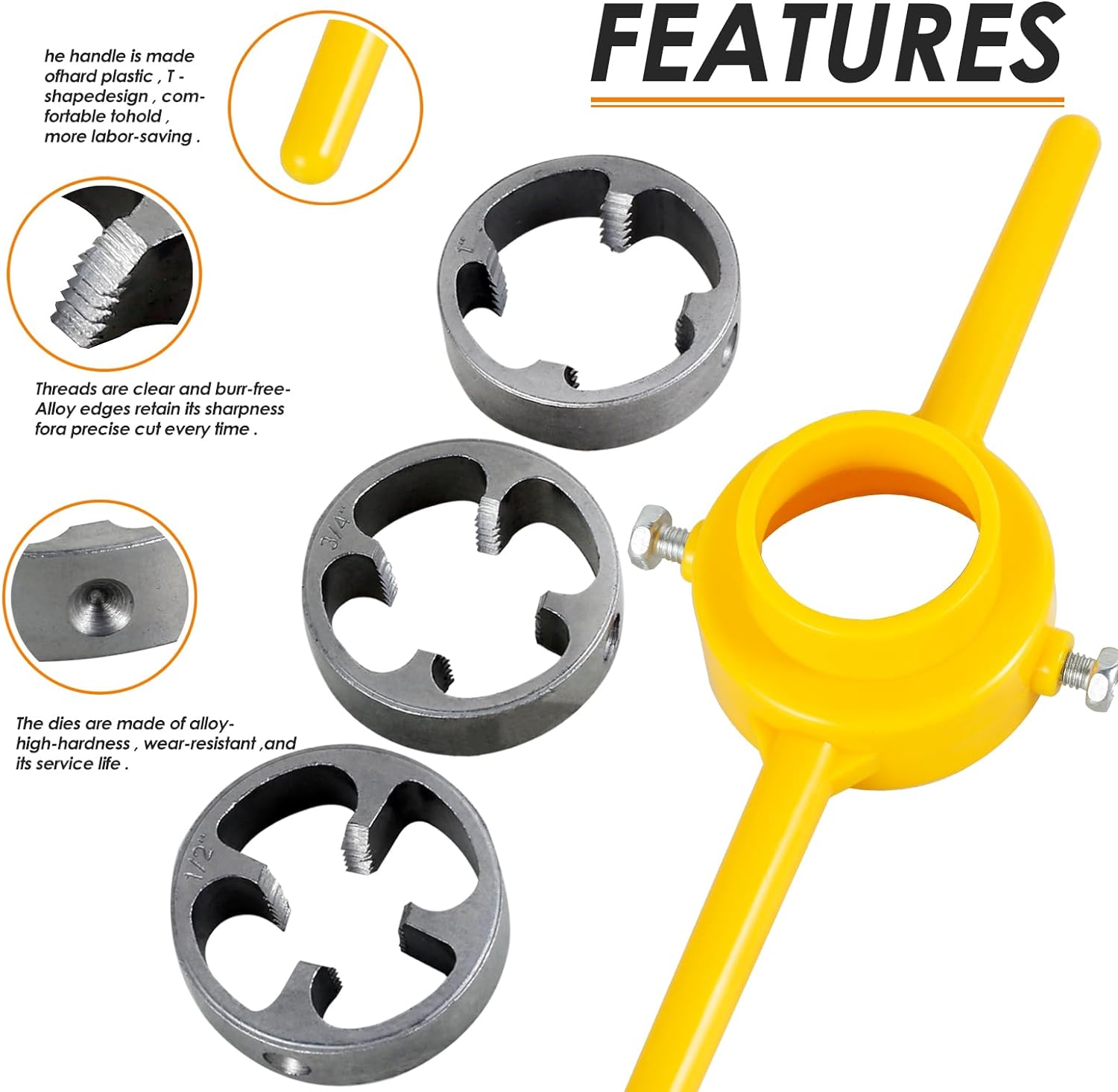 6pcs PVC Plastic Water Pipe Th - Pipe Threading Machine のレビューと価格