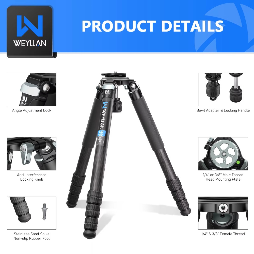 WEYLLAN LX9 Carbon Fiber Tripo - Heavy Equipment Video のレビューと価格