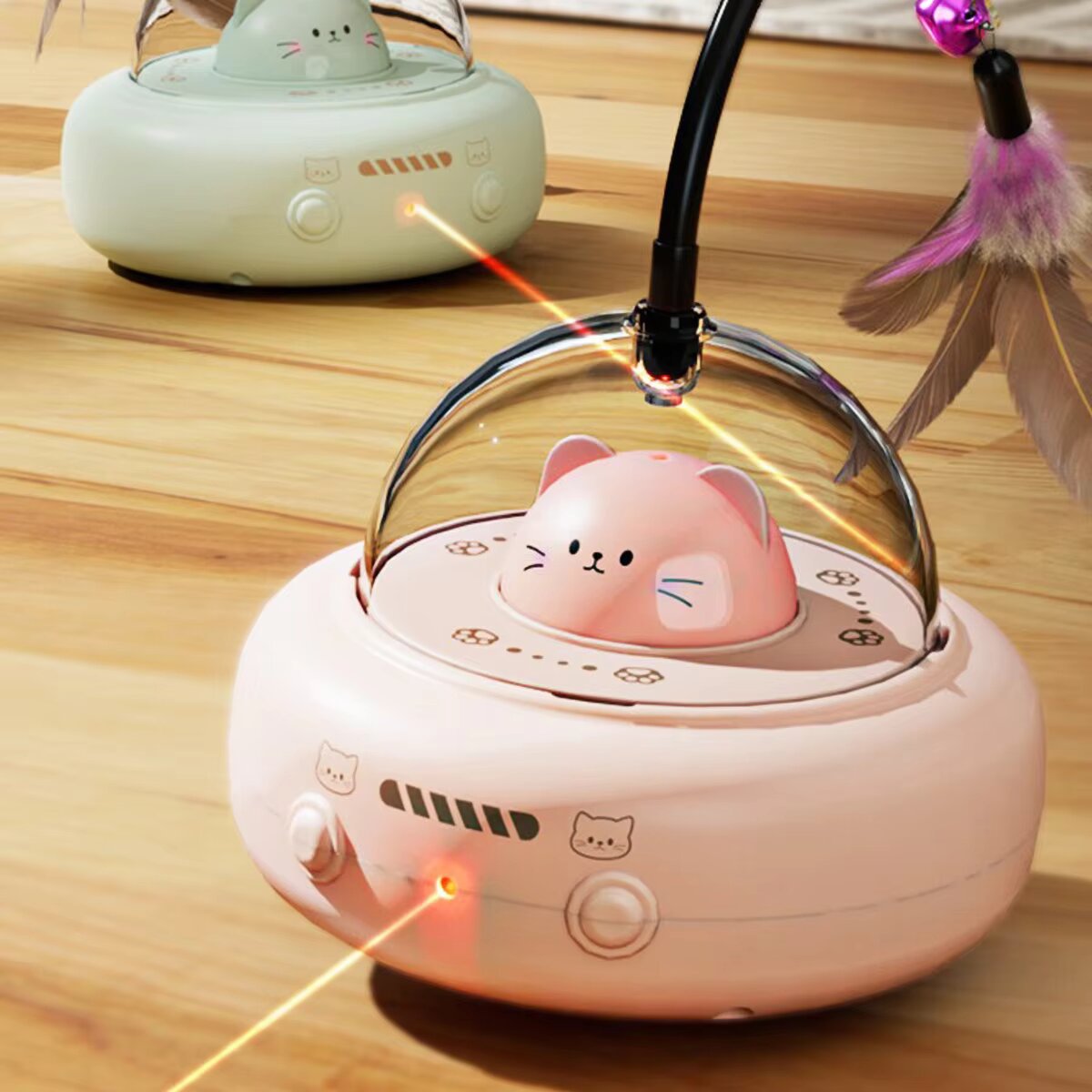 Interactive Cat Toy with Feath - Laser Level Rotary のレビューと価格